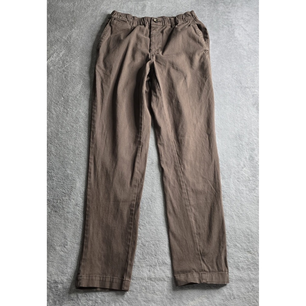 COVE USA Pants Mens Size 28x30 Brown Elastic Waist  Casual Chino Pants EUC